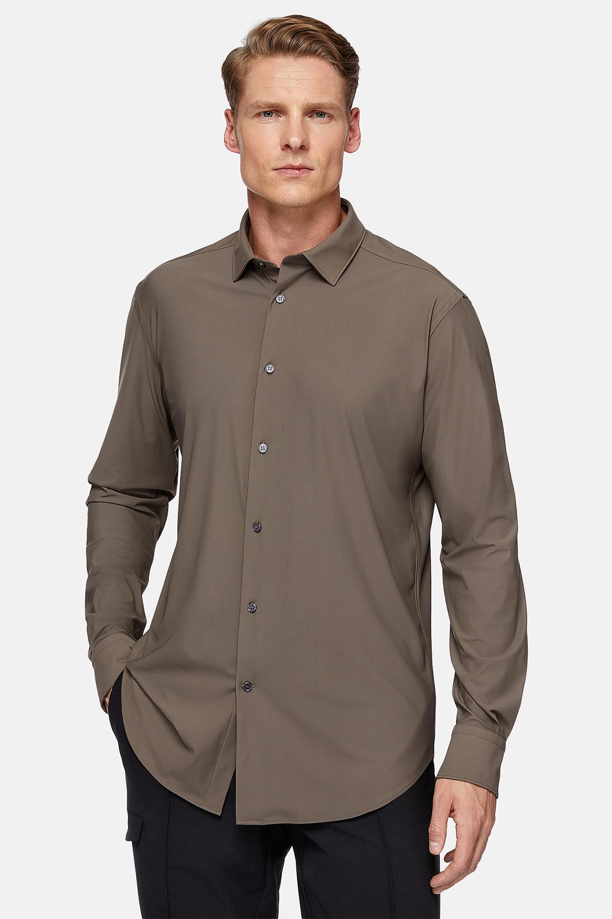 CAMISA CASUAL BEIGE REGULAR FIT