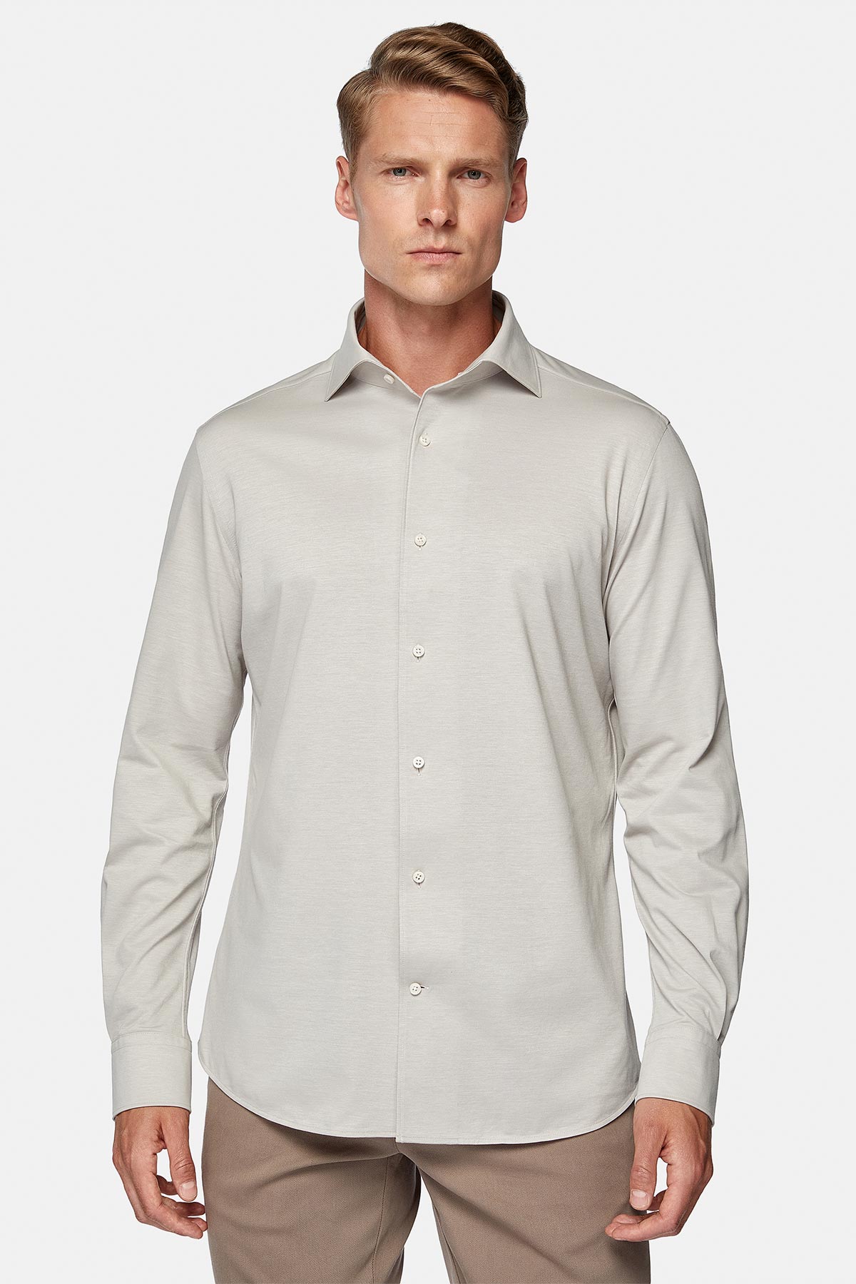 CAMISA CASUAL BEIGE REGULAR FIT