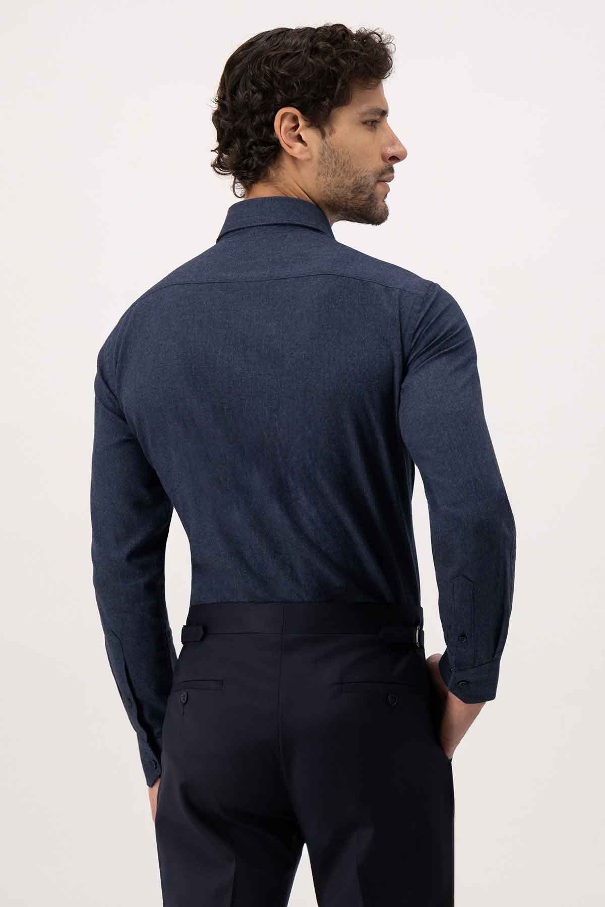 CAMISA CASUAL CALDERONI AZUL MARINO CONTEMPORARY FIT