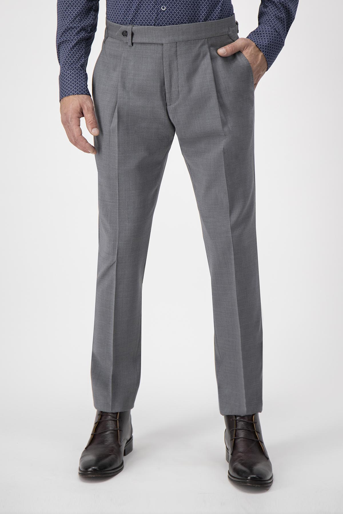 PANTALON FORMAL CALDERONI COLOR GRIS OXFORD SLIM FIT